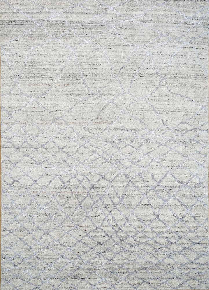 zuri beige and brown wool and viscose hand knotted Rug - HeadShot