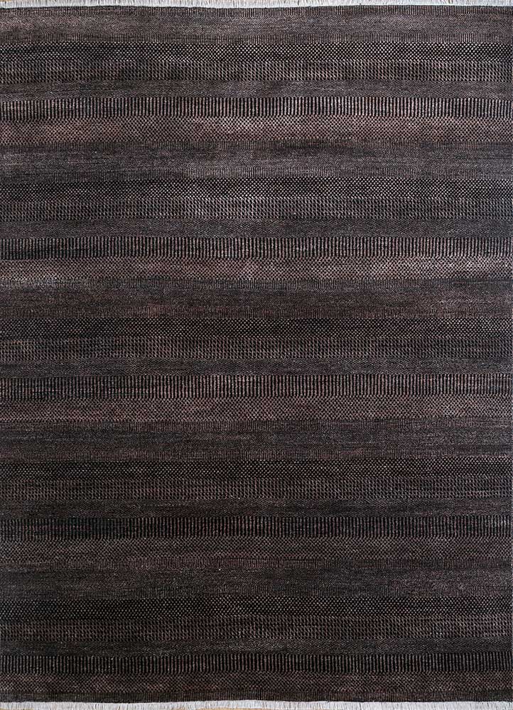 kairos beige and brown wool and viscose hand knotted Rug - HeadShot