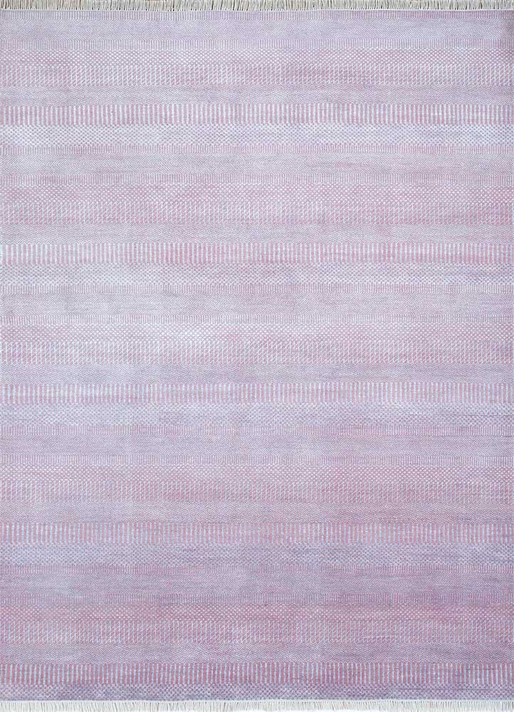kairos pink and purple wool and viscose hand knotted Rug - HeadShot