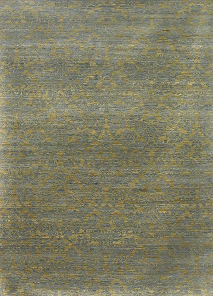 floret gold wool hand knotted Rug - HeadShot