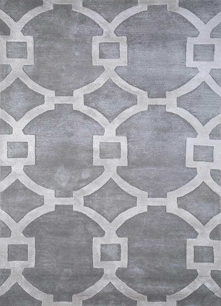 contour beige and brown wool and viscose hand tufted Rug - HeadShot