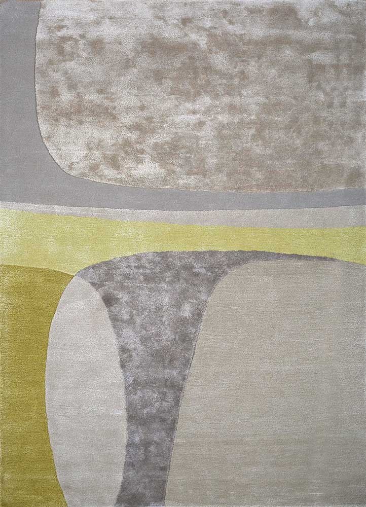 caliedo beige and brown wool and viscose hand tufted Rug - HeadShot