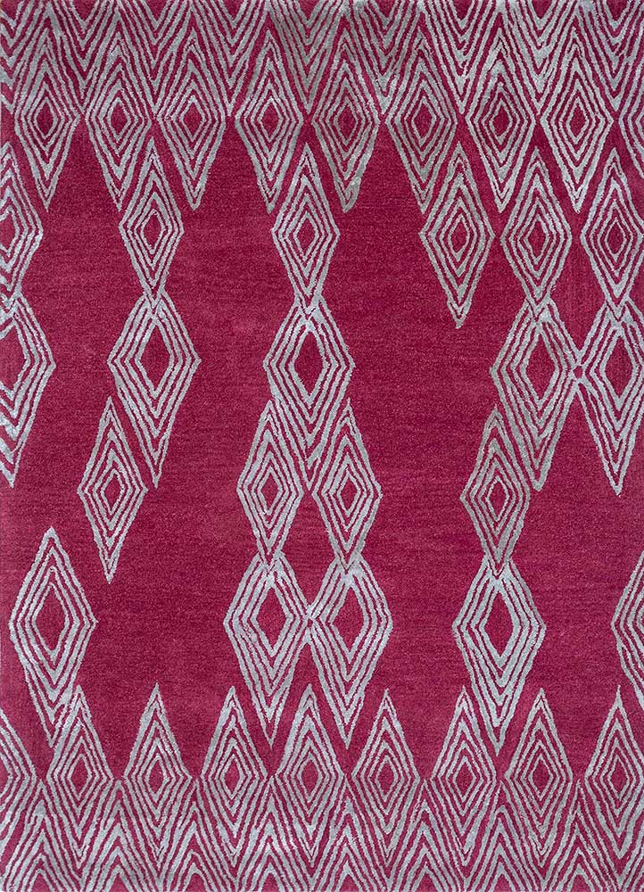 kasbah pink and purple wool and viscose hand tufted Rug - HeadShot