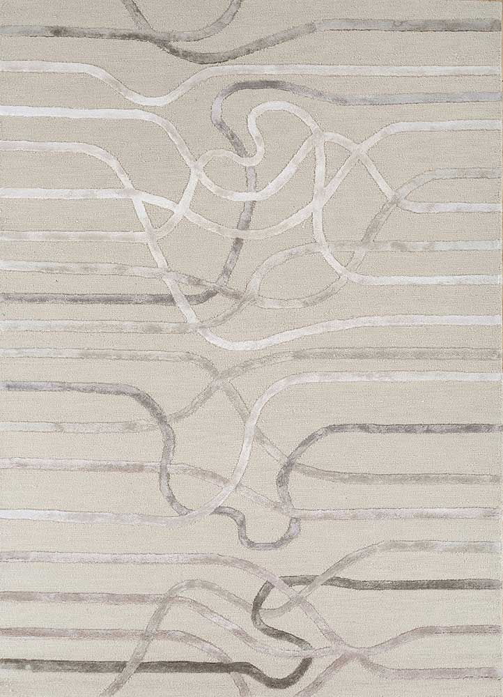 transcend ivory wool and viscose hand tufted Rug - HeadShot