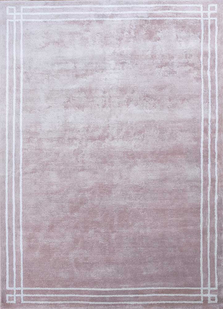 linear pink and purple viscose hand tufted Rug - HeadShot