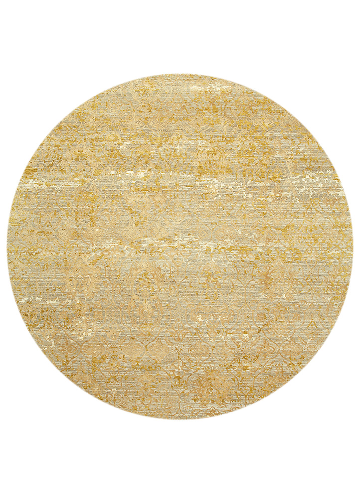 chaos theory by kavi gold wool and bamboo silk hand knotted Rug - HeadShot
