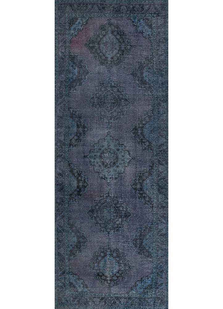 lacuna blue wool hand knotted Rug - HeadShot