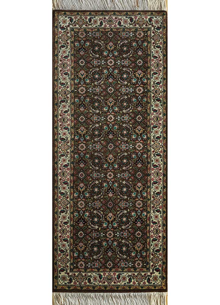 amani beige and brown wool hand knotted Rug - HeadShot