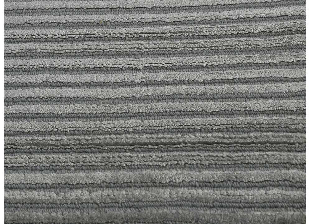 basis grey and black wool and viscose hand loom Rug - Loom