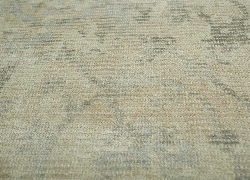 basis beige and brown wool and viscose hand loom Rug - Loom