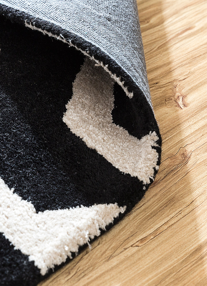 contour grey and black wool and viscose hand tufted Rug - Loom