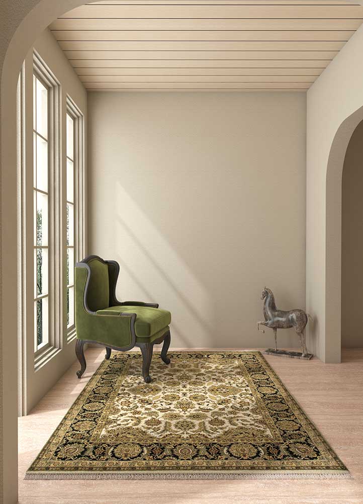 gulnar ivory wool hand knotted Rug - Rander