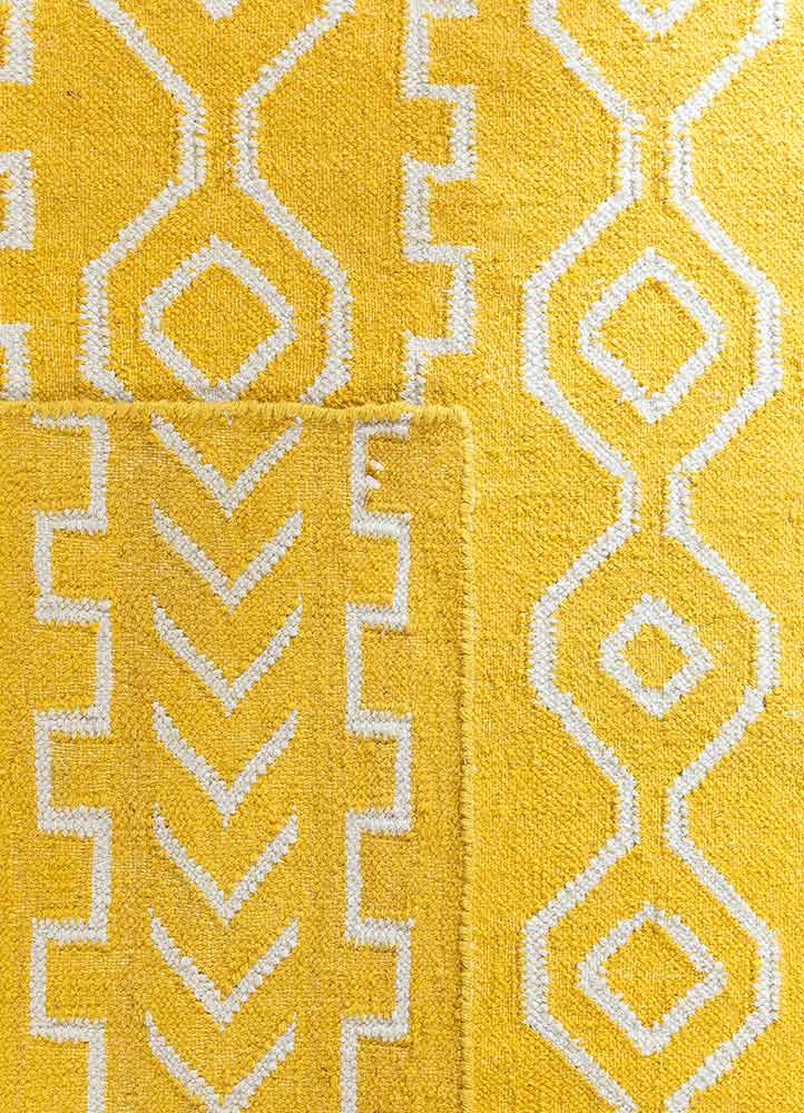 bedouin gold wool flat weaves Rug - Perspective
