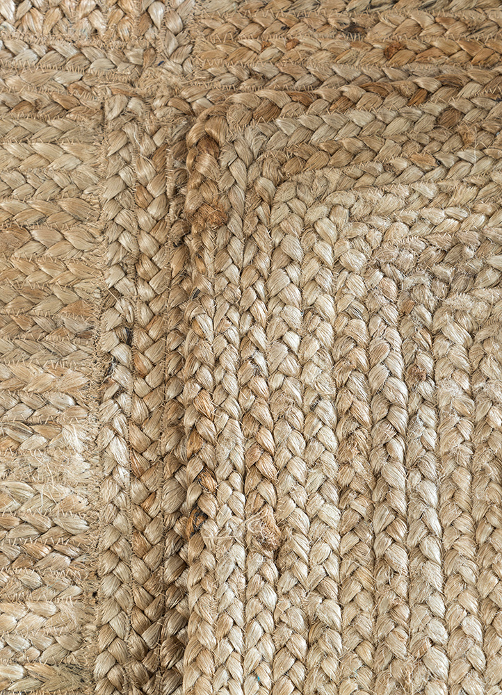abrash beige and brown jute and hemp flat weaves Rug - Perspective