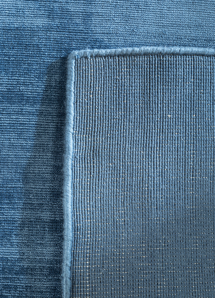basis blue viscose hand loom Rug - Perspective