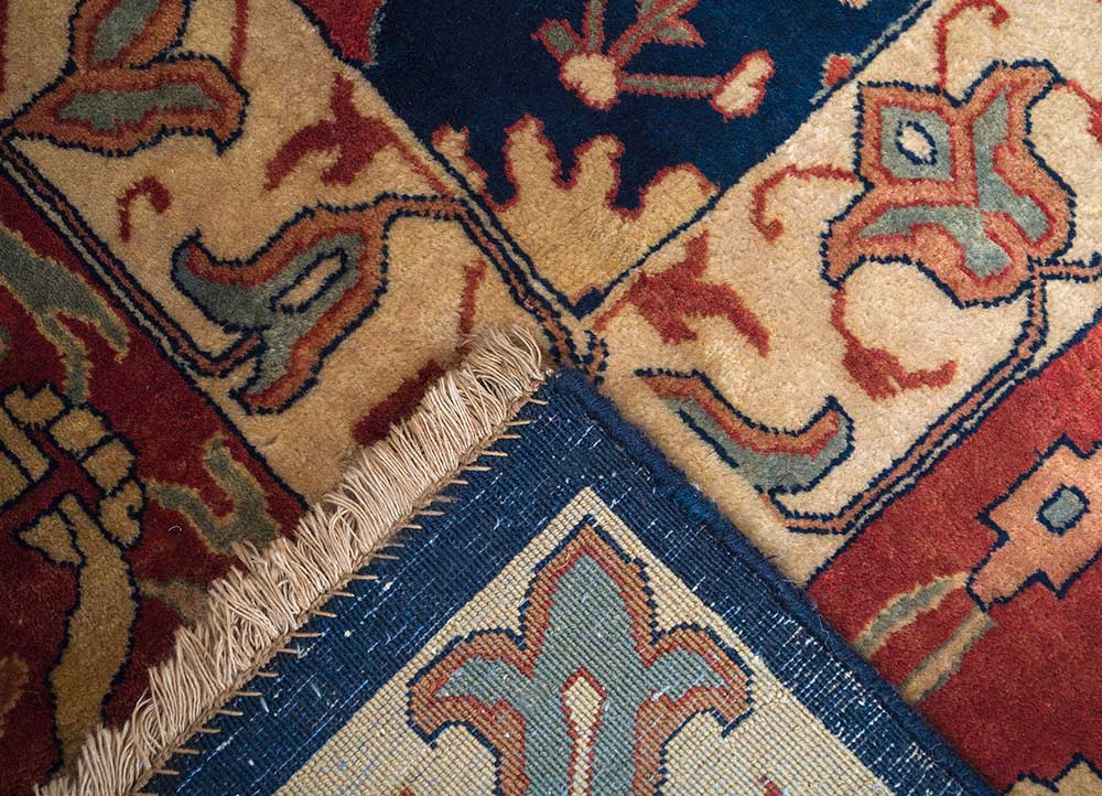 amani blue wool hand knotted Rug - Perspective