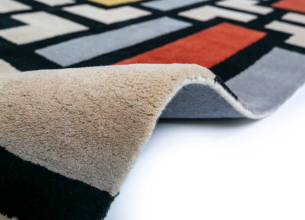 mythos red and orange wool and viscose hand tufted Rug - Perspective
