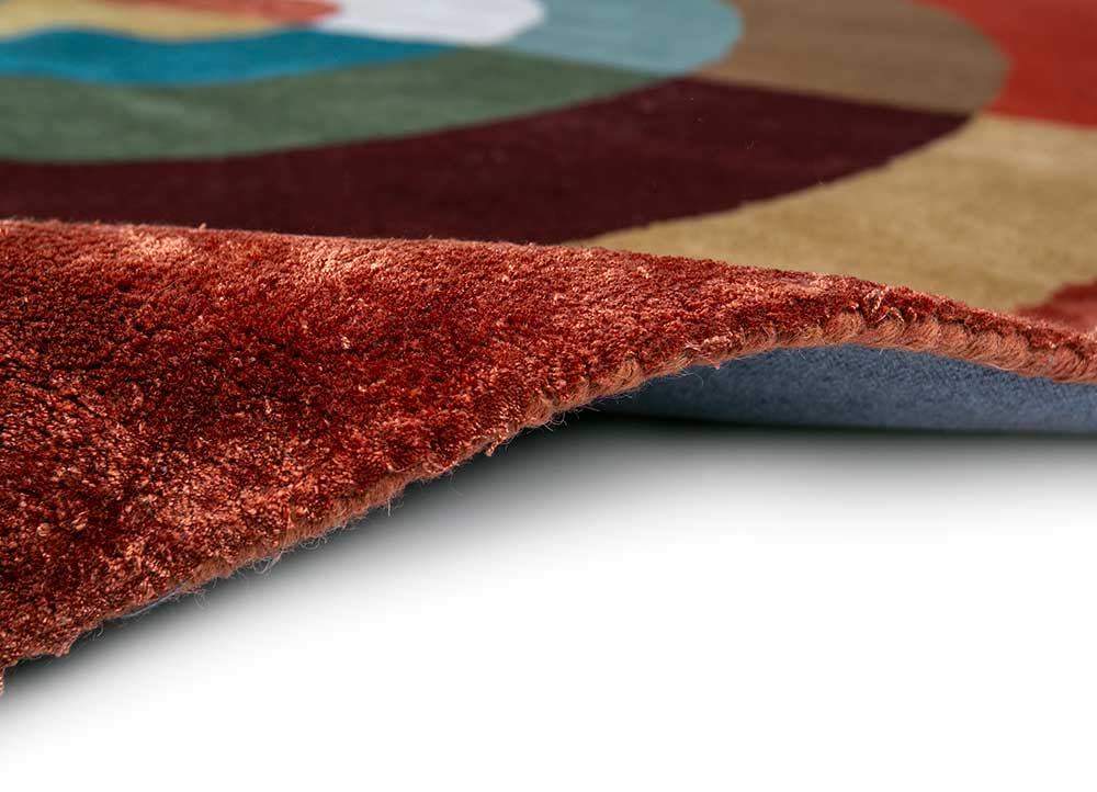 caliedo red and orange wool hand tufted Rug - Perspective